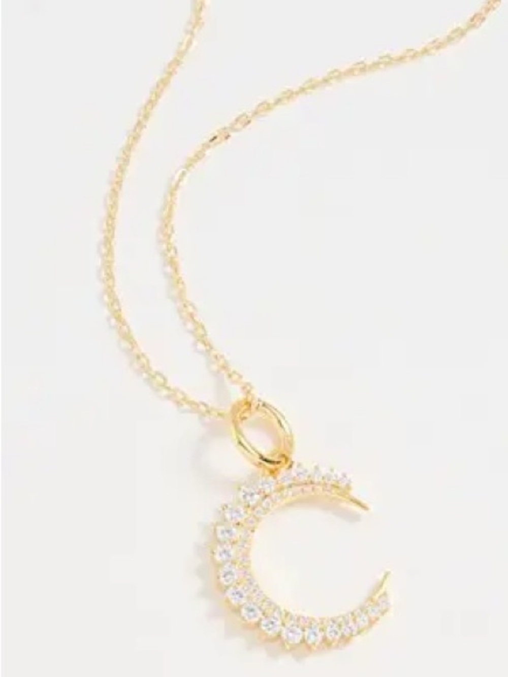 Adina Eden 14k Colored Half Circle Charm 3 Prong Necklace